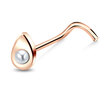 Pear Pearl Silver Curved Nose Stud NSKB-202p 